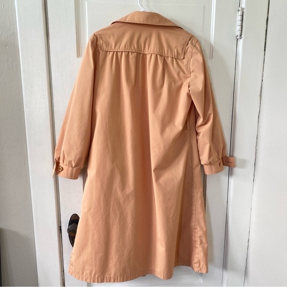 LONDON FOG Vintage Coral Trench Coat Women's Size 12 Petite Missing Belt - Picture 10 of 12